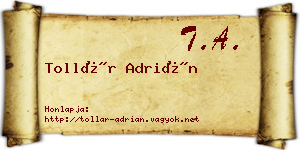 Tollár Adrián névjegykártya